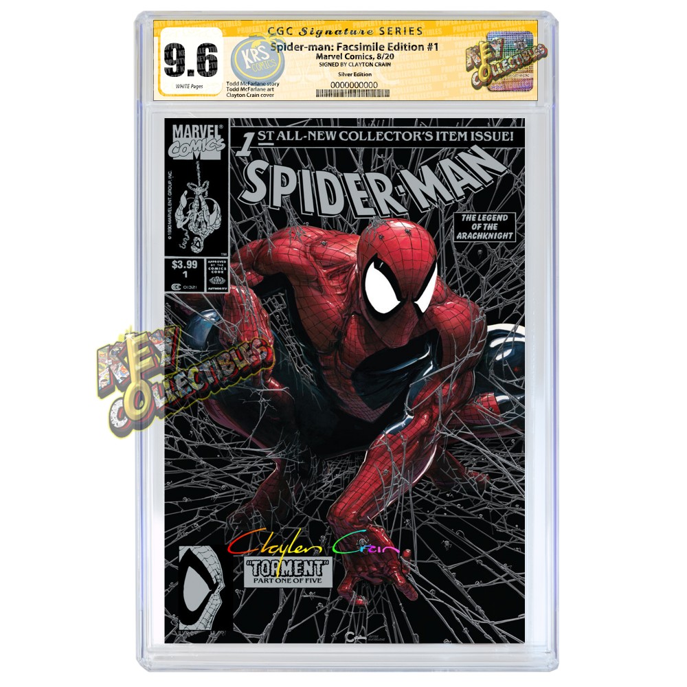 Spider-Man #1 Facsimile - Clayton Crain Virgin Variant - Negative Edition main image 0